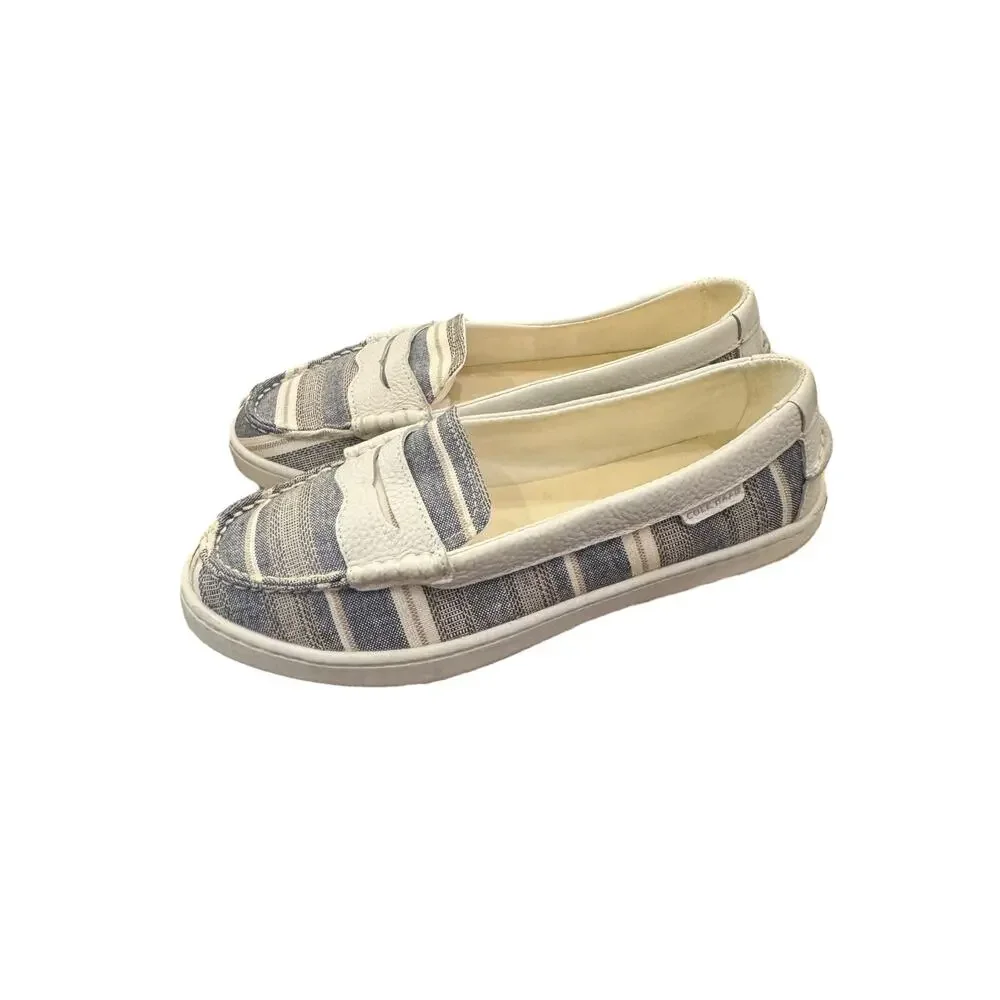 Cole Haan Nantucket W31190 Blue White Stripe Penny Loafers Women’s 7.5B